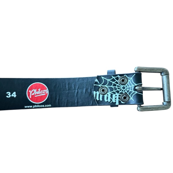 Vintage Punk Rock Let’s Do Some Damage Y2K Black White Graphic Belt Grunge Edgy - Picture 12 of 16